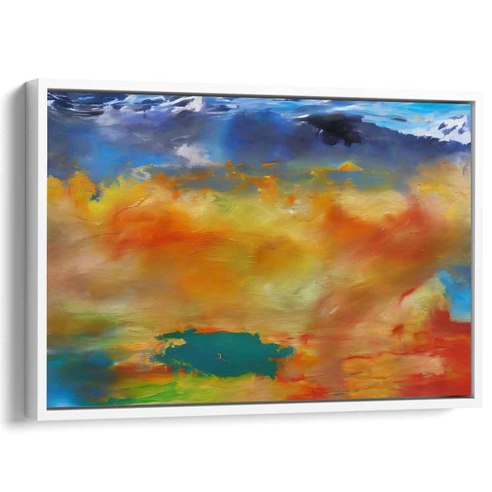 Emotive Earth Hues: Abstract Expressionist Landscape Canvas Art Print