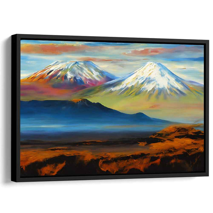 Icy Summit Melody: Serene Snow-Capped Mountain Landscape Canvas Art