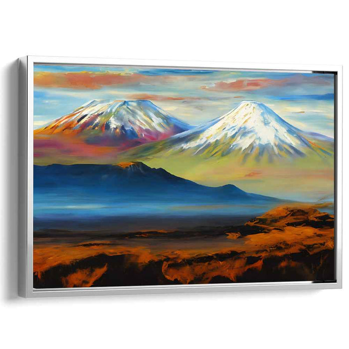 Icy Summit Melody: Serene Snow-Capped Mountain Landscape Canvas Art