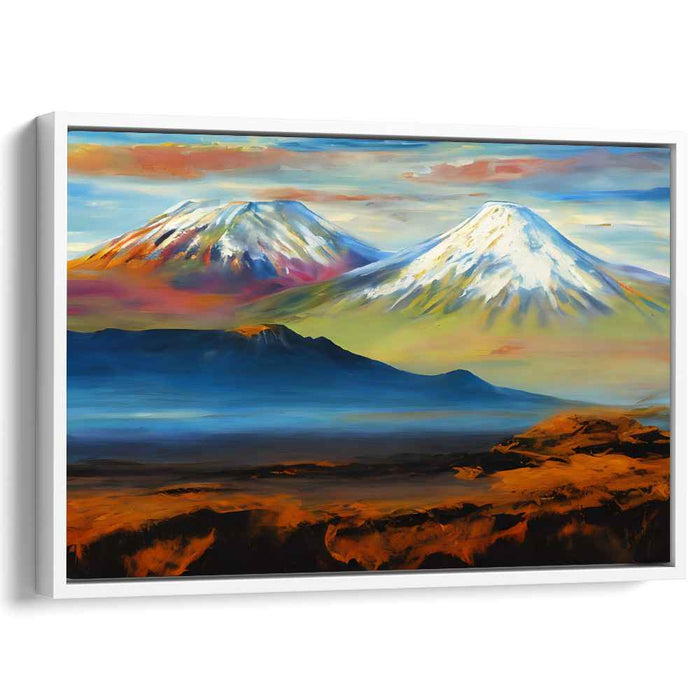 Icy Summit Melody: Serene Snow-Capped Mountain Landscape Canvas Art