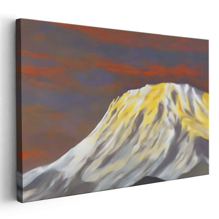 Sunset's Frosty Embrace: Majestic Sunset Over Snow-Capped Mountain