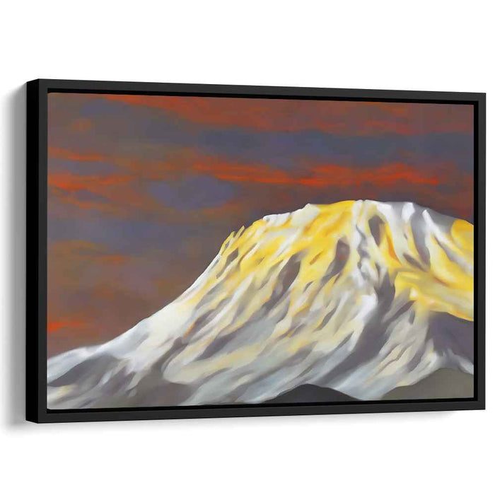 Sunset's Frosty Embrace: Majestic Sunset Over Snow-Capped Mountain