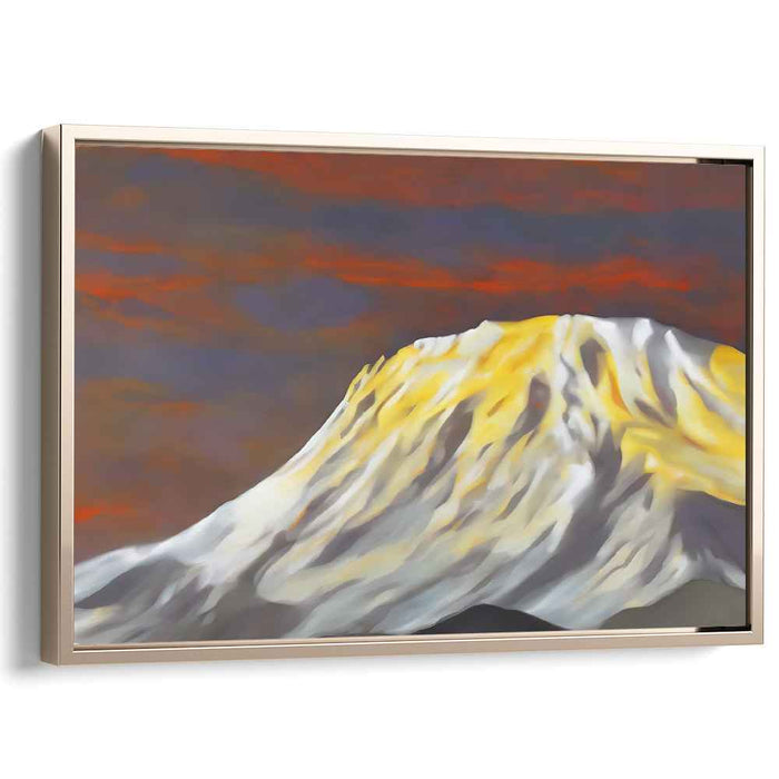 Sunset's Frosty Embrace: Majestic Sunset Over Snow-Capped Mountain