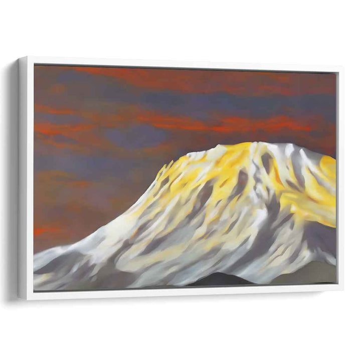 Sunset's Frosty Embrace: Majestic Sunset Over Snow-Capped Mountain