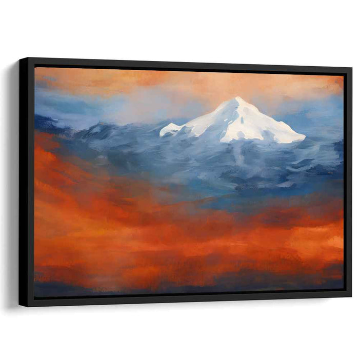 Alpenglow Reverie: Sunset Over Snow-Capped Mountains Canvas Art Print