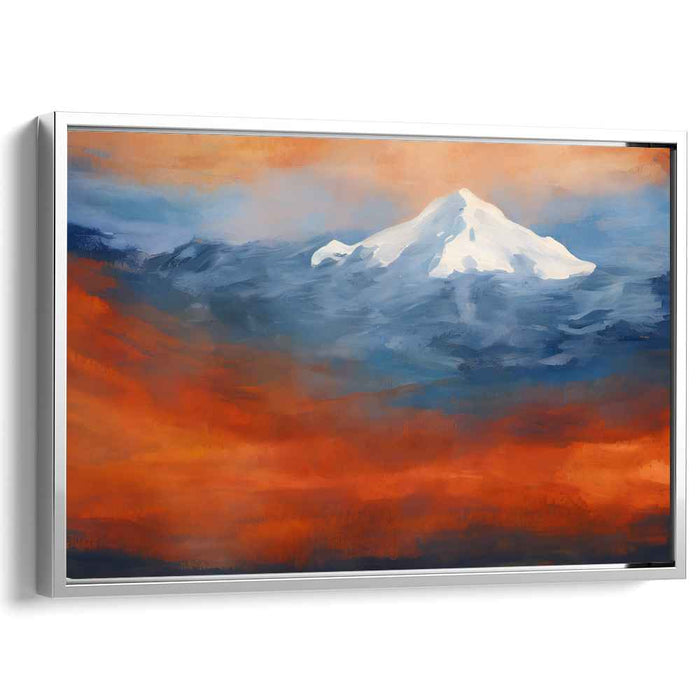 Alpenglow Reverie: Sunset Over Snow-Capped Mountains Canvas Art Print