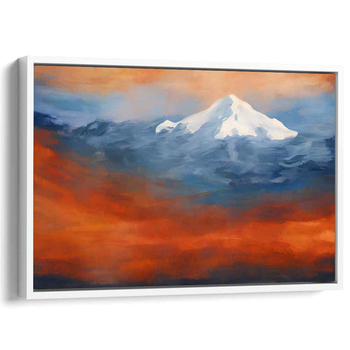 Alpenglow Reverie: Sunset Over Snow-Capped Mountains Canvas Art Print