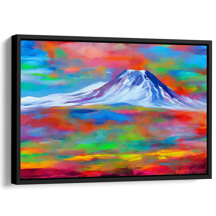 Mountain Meltdown: Abstract Expressionist Mountain Landscape Canvas Art Print
