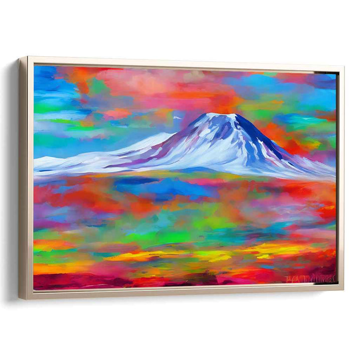 Mountain Meltdown: Abstract Expressionist Mountain Landscape Canvas Art Print
