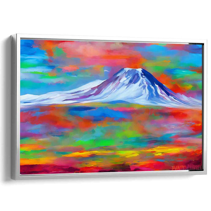 Mountain Meltdown: Abstract Expressionist Mountain Landscape Canvas Art Print