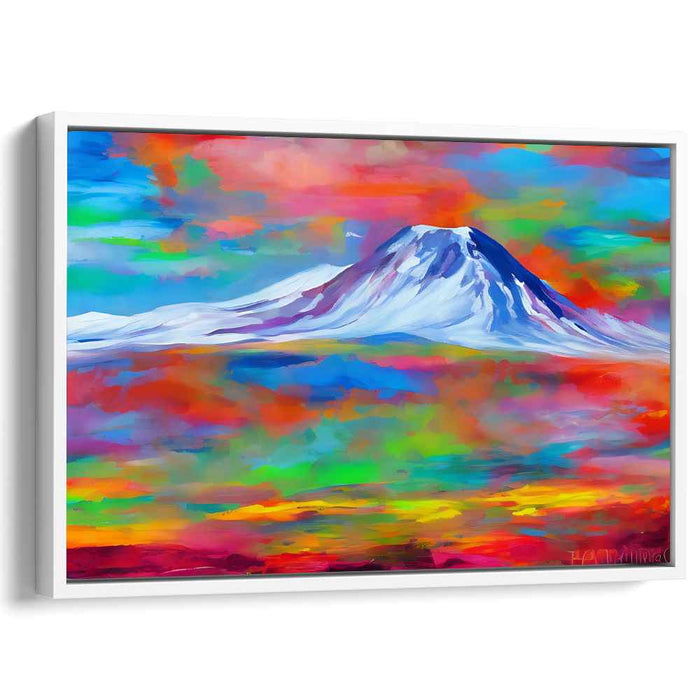 Mountain Meltdown: Abstract Expressionist Mountain Landscape Canvas Art Print