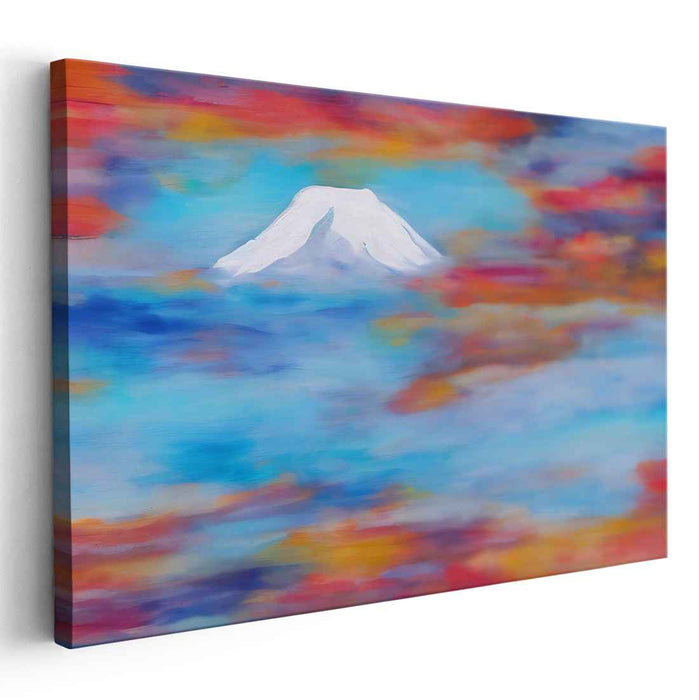 Chromatic Peaks Dance Free: Colorful Abstract Mountain Canvas Art