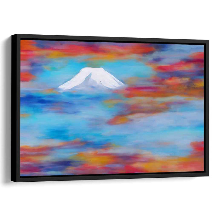 Chromatic Peaks Dance Free: Colorful Abstract Mountain Canvas Art