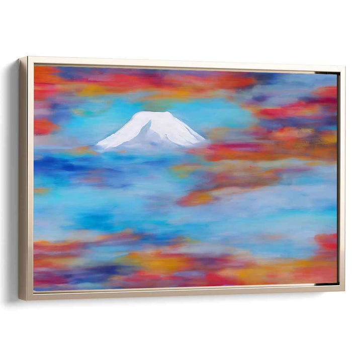 Chromatic Peaks Dance Free: Colorful Abstract Mountain Canvas Art