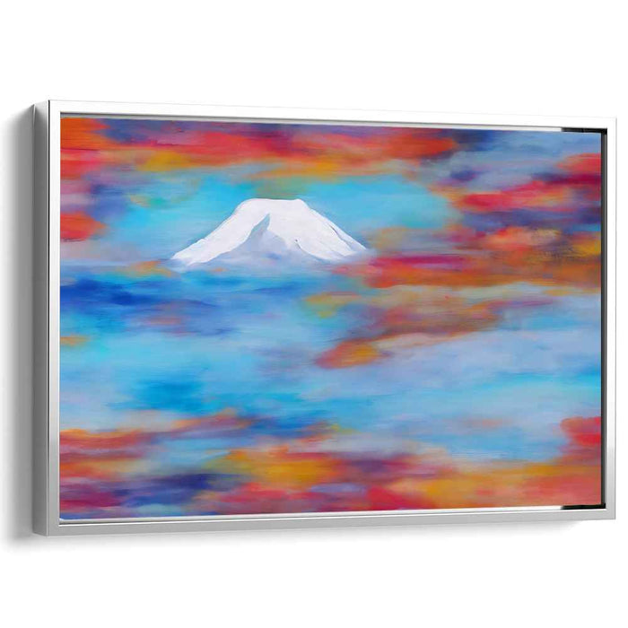 Chromatic Peaks Dance Free: Colorful Abstract Mountain Canvas Art