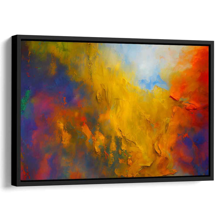 Blazing Brushstrokes Symphony: Abstract Expressionist Fiery Canvas Art Print