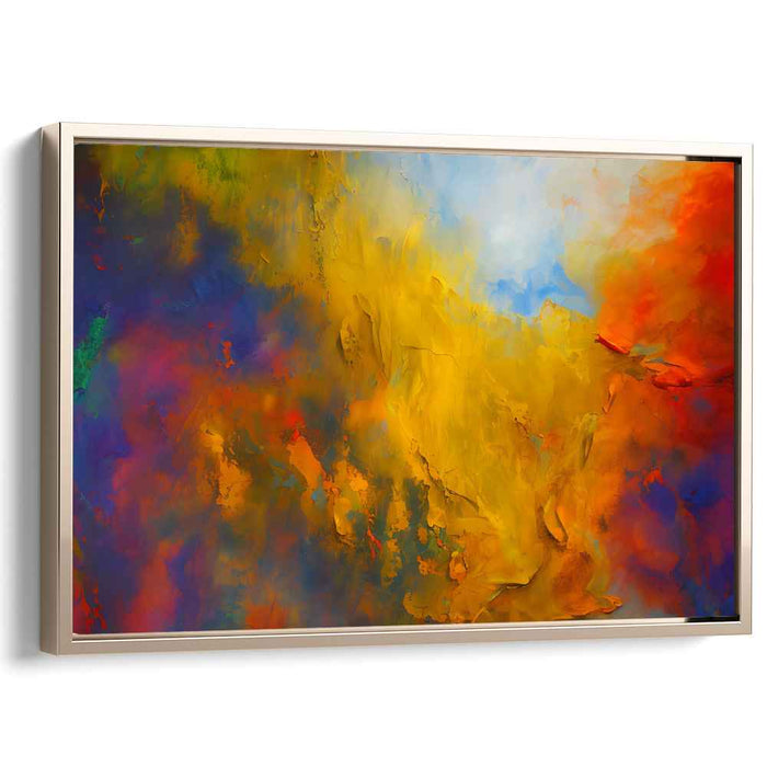 Blazing Brushstrokes Symphony: Abstract Expressionist Fiery Canvas Art Print