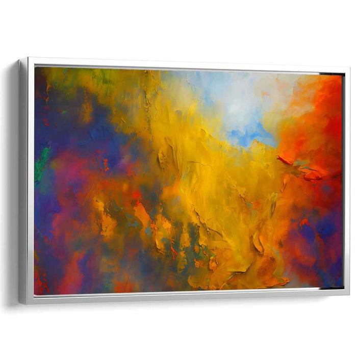 Blazing Brushstrokes Symphony: Abstract Expressionist Fiery Canvas Art Print