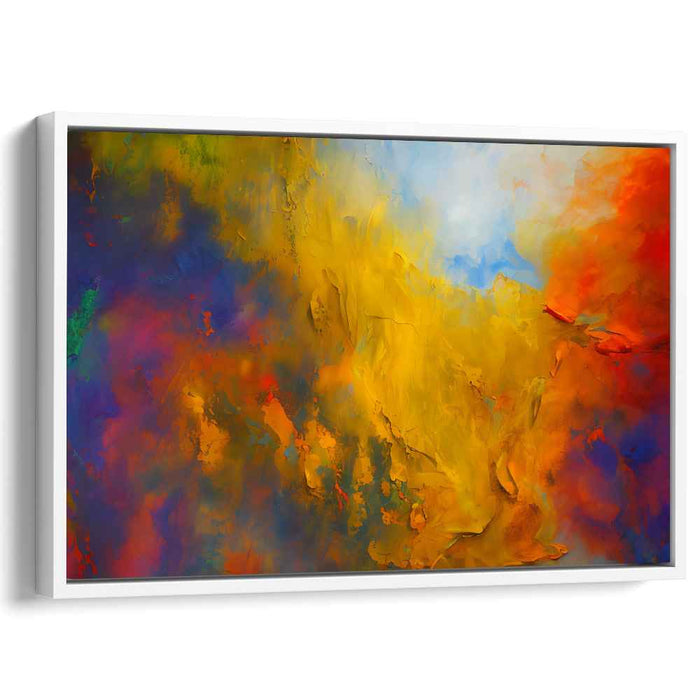 Blazing Brushstrokes Symphony: Abstract Expressionist Fiery Canvas Art Print