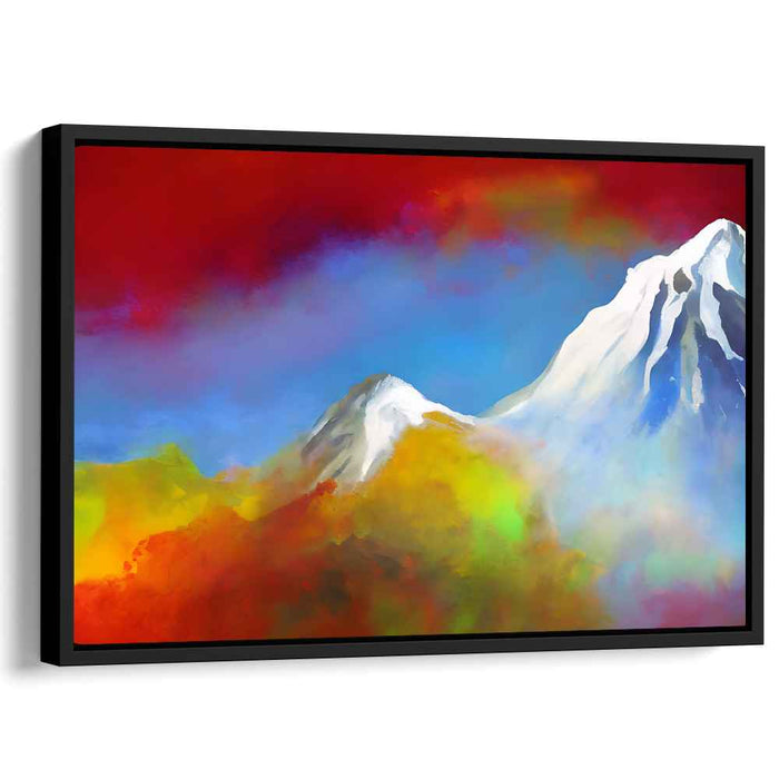 Chromatic Summit Scenery: Colorful Mountain Landscape Canvas Art