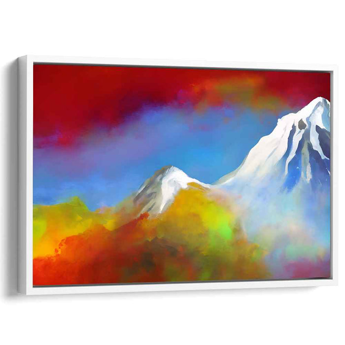 Chromatic Summit Scenery: Colorful Mountain Landscape Canvas Art