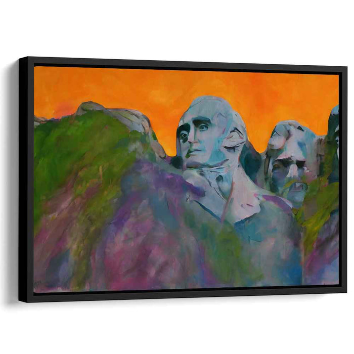 Sculpted Abstract Faces: Abstract Expressionist Mount Rushmore Canvas Art Print