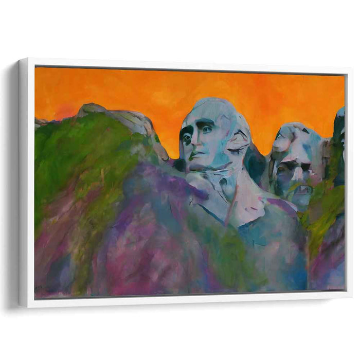 Sculpted Abstract Faces: Abstract Expressionist Mount Rushmore Canvas Art Print