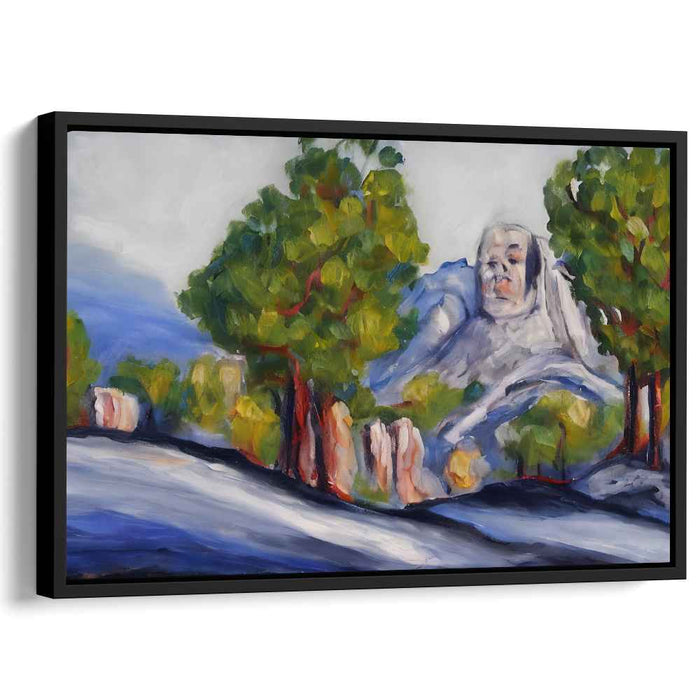 Mystic Mountain: Surreal Landscape with Human Visage Canvas Art Print