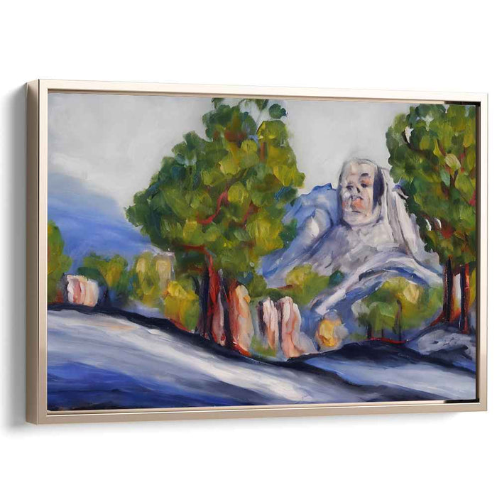 Mystic Mountain: Surreal Landscape with Human Visage Canvas Art Print