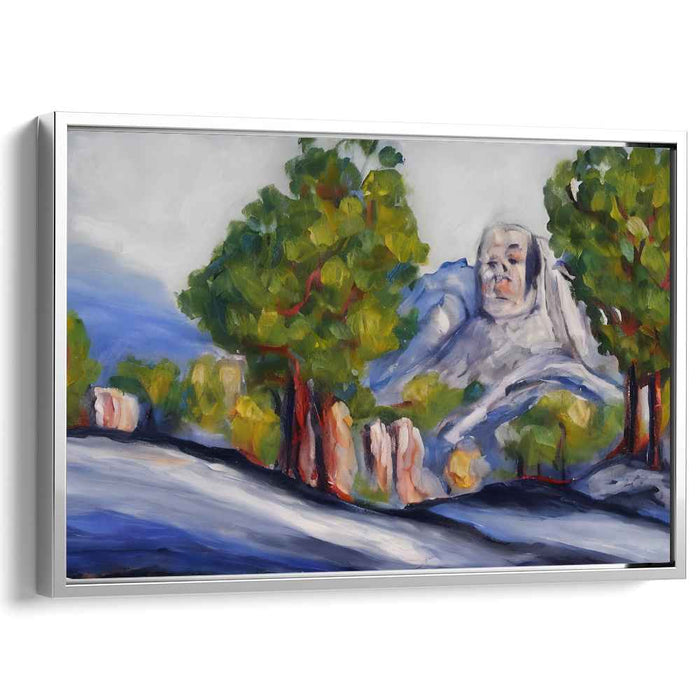 Mystic Mountain: Surreal Landscape with Human Visage Canvas Art Print