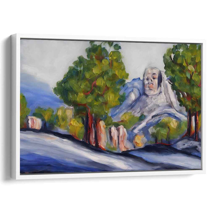 Mystic Mountain: Surreal Landscape with Human Visage Canvas Art Print