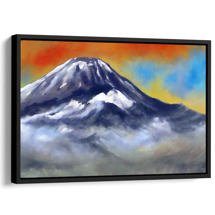 Echoes of Emerald Peaks: Vibrant Mountain Landscape Canvas Art Print