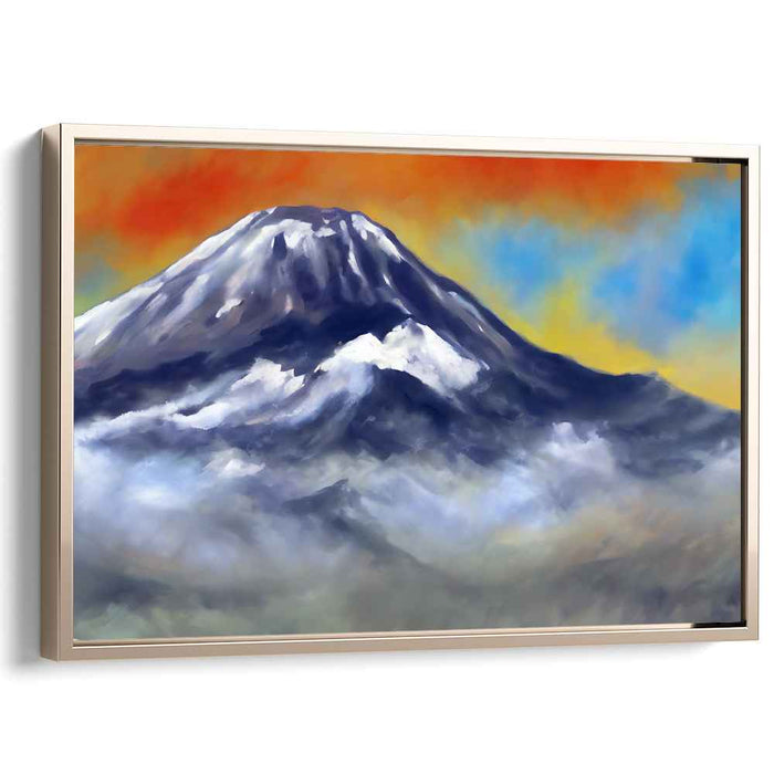Echoes of Emerald Peaks: Vibrant Mountain Landscape Canvas Art Print