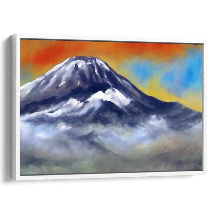 Echoes of Emerald Peaks: Vibrant Mountain Landscape Canvas Art Print
