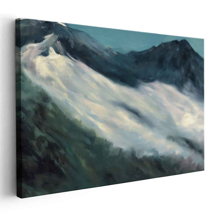 Mountain Veil: Serene Mountain Landscape with Mist
