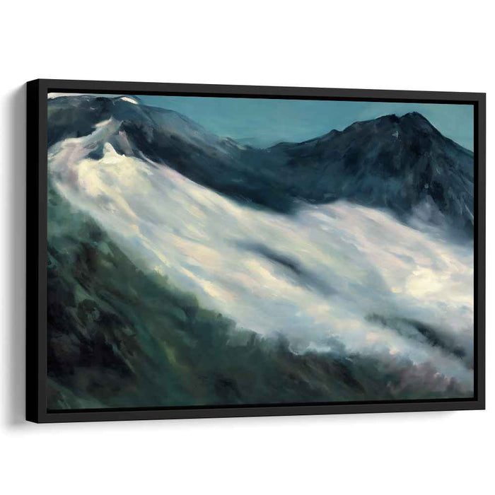 Mountain Veil: Serene Mountain Landscape with Mist