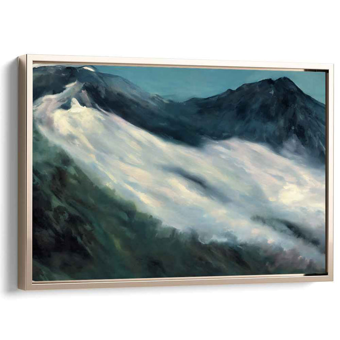 Mountain Veil: Serene Mountain Landscape with Mist