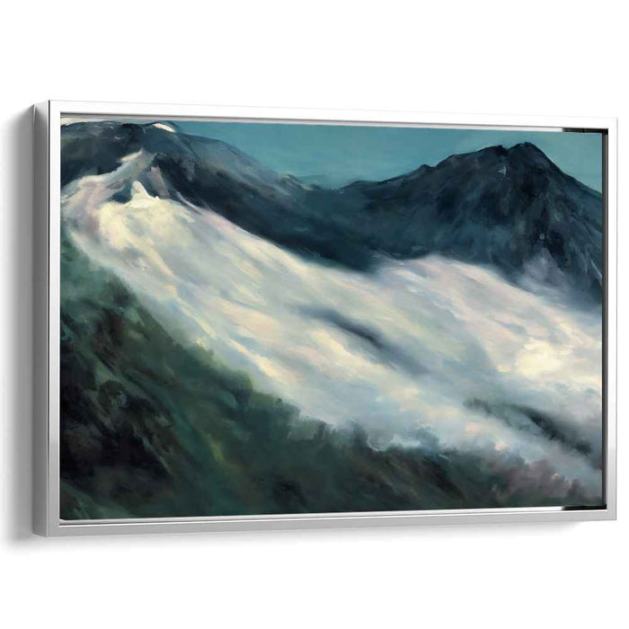 Mountain Veil: Serene Mountain Landscape with Mist