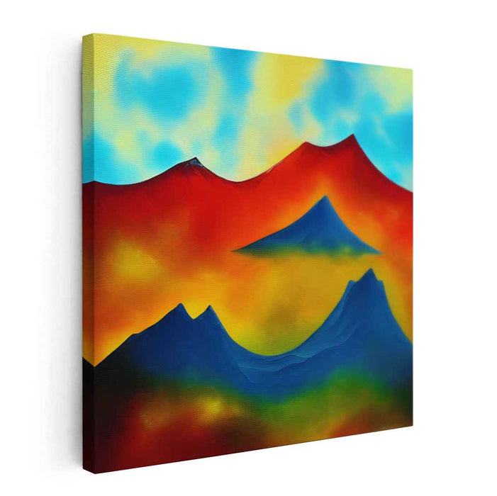 Ethereal Peak Fantasia: Surreal Mountain Landscape in Vivid Hues