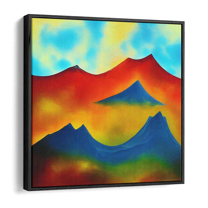 Ethereal Peak Fantasia: Surreal Mountain Landscape in Vivid Hues