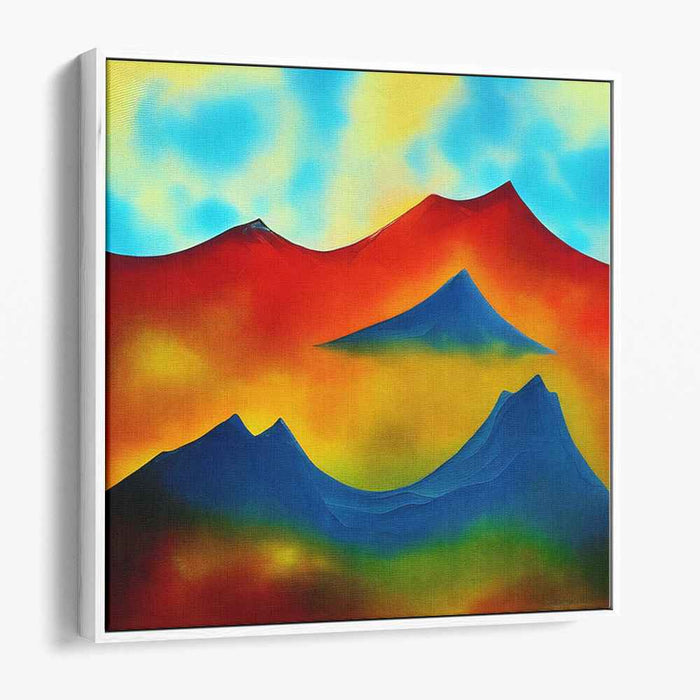 Ethereal Peak Fantasia: Surreal Mountain Landscape in Vivid Hues