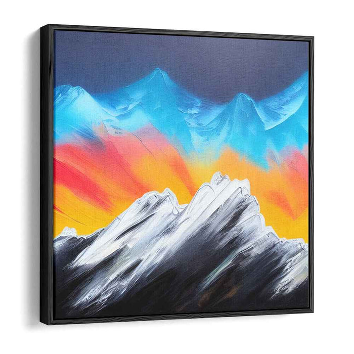 Ethereal Dawn Over Peaks: A Vivid Mountain Sunrise Landscape Canvas Art