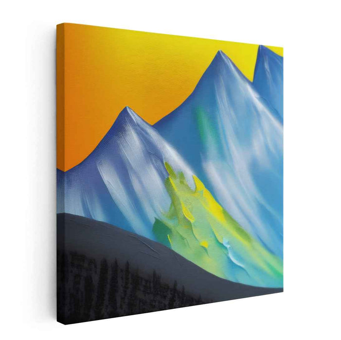 Peak Euphoria: Vibrant Mountain Landscape Canvas Art Print