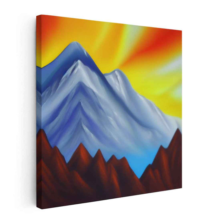 Frosty Peaks Awaken to Dawn: Vibrant Sunrise Over Snow-Capped Mountains Canvas Art