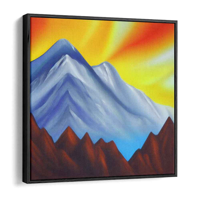 Frosty Peaks Awaken to Dawn: Vibrant Sunrise Over Snow-Capped Mountains Canvas Art