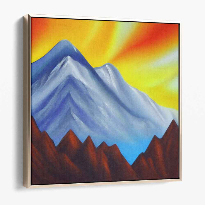 Frosty Peaks Awaken to Dawn: Vibrant Sunrise Over Snow-Capped Mountains Canvas Art