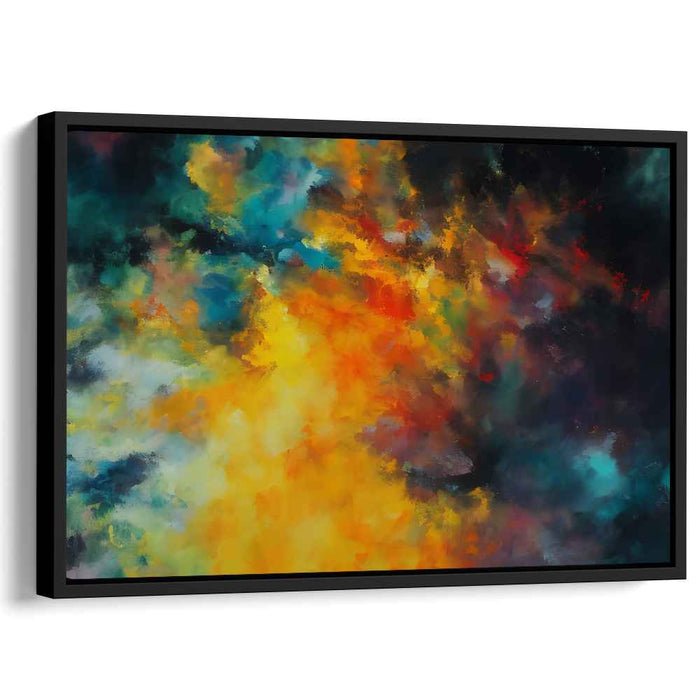 Explosive Radiance: Abstract Expressionist Color Burst Canvas Art Print