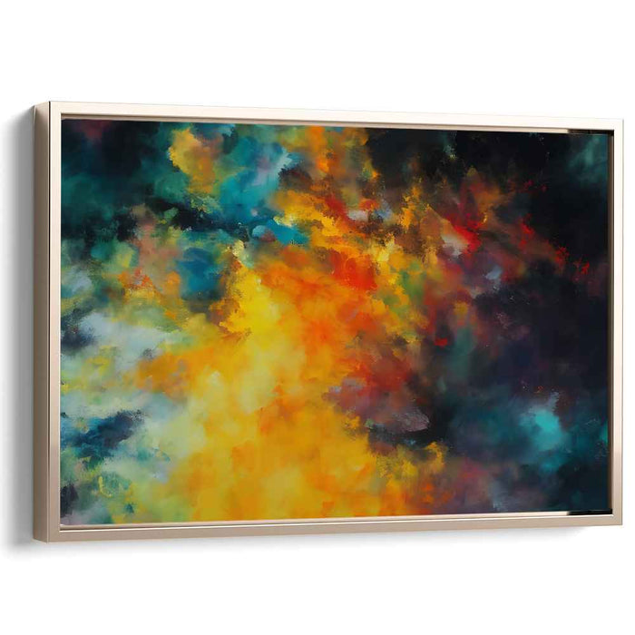 Explosive Radiance: Abstract Expressionist Color Burst Canvas Art Print