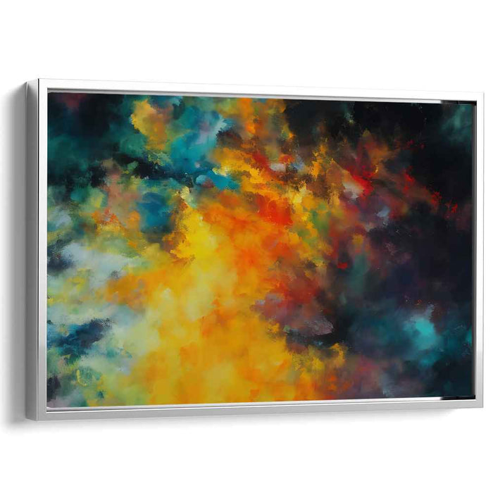 Explosive Radiance: Abstract Expressionist Color Burst Canvas Art Print