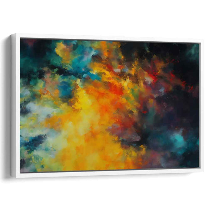 Explosive Radiance: Abstract Expressionist Color Burst Canvas Art Print